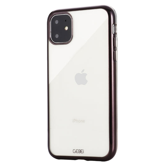 For iPhone 11 Pro Max GEBEI Plating TPU Shockproof Protective Case(Black) by GEBEI
