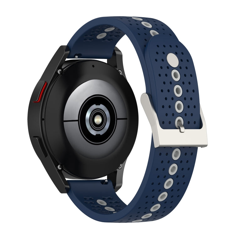 20mm Universal Colorful Hole Silicone Watch Band(Midnight Blue Grey) - Watch Bands by buy2fix | Online Shopping UK | buy2fix