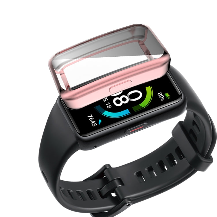 For Huawei Band 6 / 6 Pro / Honor Band 6 Full Coverage TPU Electroplating Protective Case Cover(Pink) by buy2fix