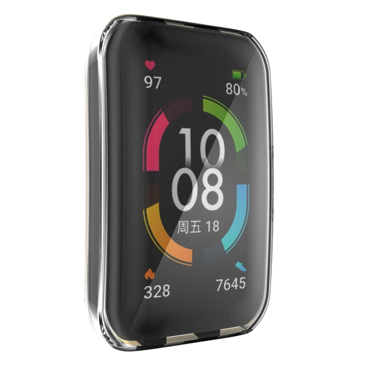 For Huawei Band 6 / 6 Pro / Honor Band 6 Full Coverage TPU Electroplating Protective Case Cover(Transparent) - Watch Cases by buy2fix | Online Shopping UK | buy2fix