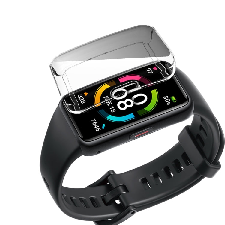 For Huawei Band 6 / 6 Pro / Honor Band 6 Full Coverage TPU Electroplating Protective Case Cover(Transparent) - Watch Cases by buy2fix | Online Shopping UK | buy2fix