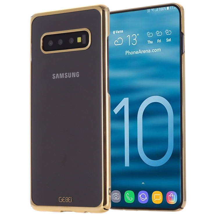 For Galaxy S10 GEBEI Shockproof Plating PC Protective Case(Gold) - Galaxy Phone Cases by GEBEI | Online Shopping UK | buy2fix