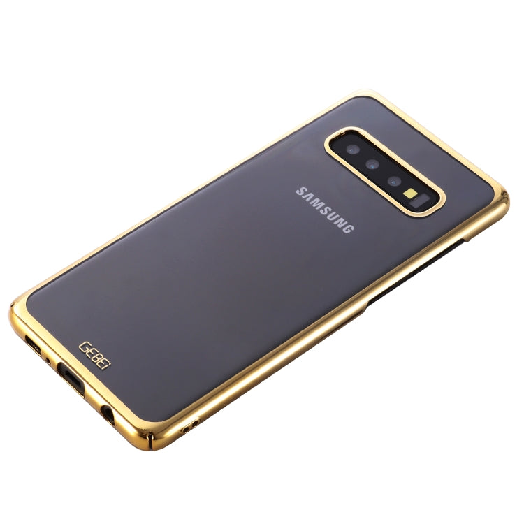 For Galaxy S10 GEBEI Shockproof Plating PC Protective Case(Gold) - Galaxy Phone Cases by GEBEI | Online Shopping UK | buy2fix