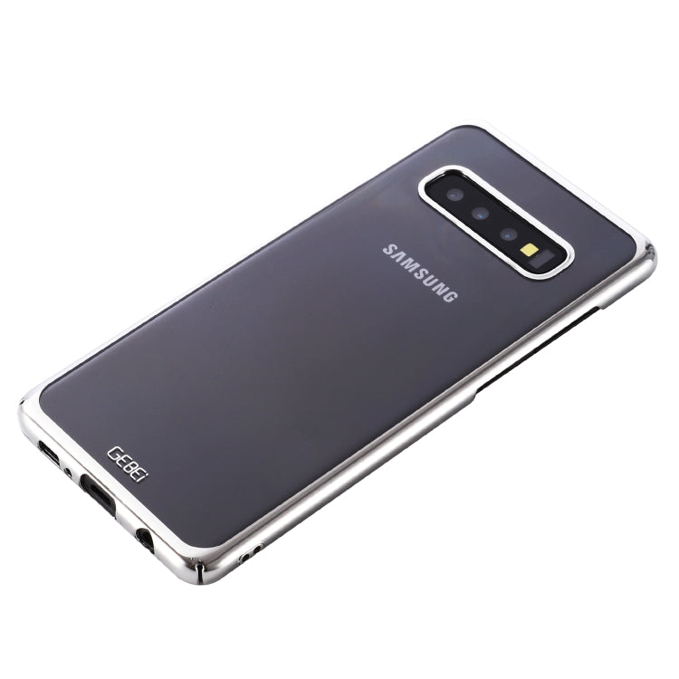 For Galaxy S10+ GEBEI Shockproof Plating PC Protective Case(Silver) - Galaxy Phone Cases by GEBEI | Online Shopping UK | buy2fix