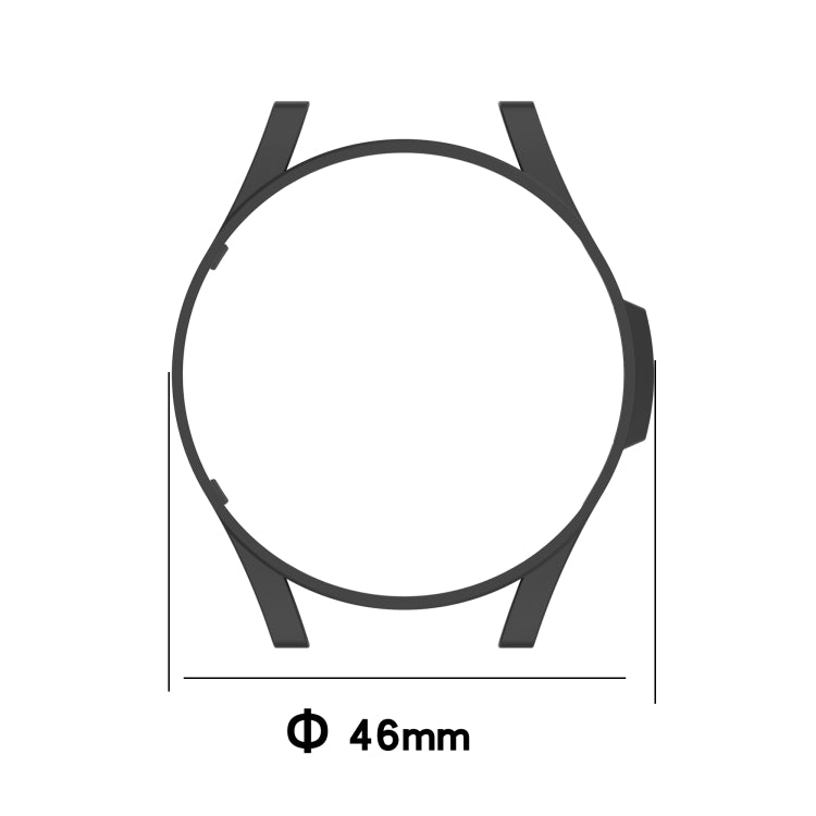 For Samsung Galaxy Watch4 Classic 46mm Half Coverage Hollowed PC Protective Case(Black) - Smart Wear by buy2fix | Online Shopping UK | buy2fix
