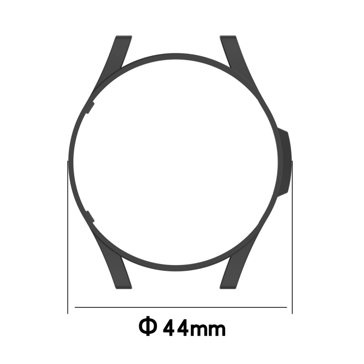 For Samsung Galaxy Watch4 44mm Half Coverage Hollowed PC Protective Case(Black) - Watch Cases by buy2fix | Online Shopping UK | buy2fix