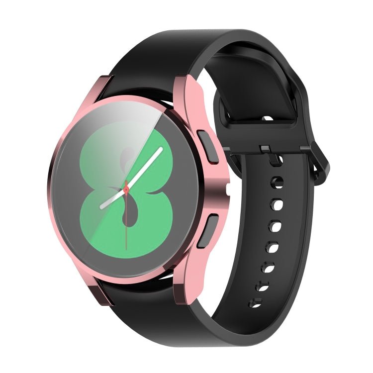 For Samung Galaxy Watch4 40mm Full Coverage TPU Electroplating Protective Case Cover(Pink) - Watch Cases by buy2fix | Online Shopping UK | buy2fix