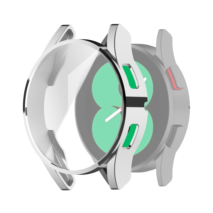 For Samung Galaxy Watch4 40mm Full Coverage TPU Electroplating Protective Case Cover(Silver) - Watch Cases by buy2fix | Online Shopping UK | buy2fix