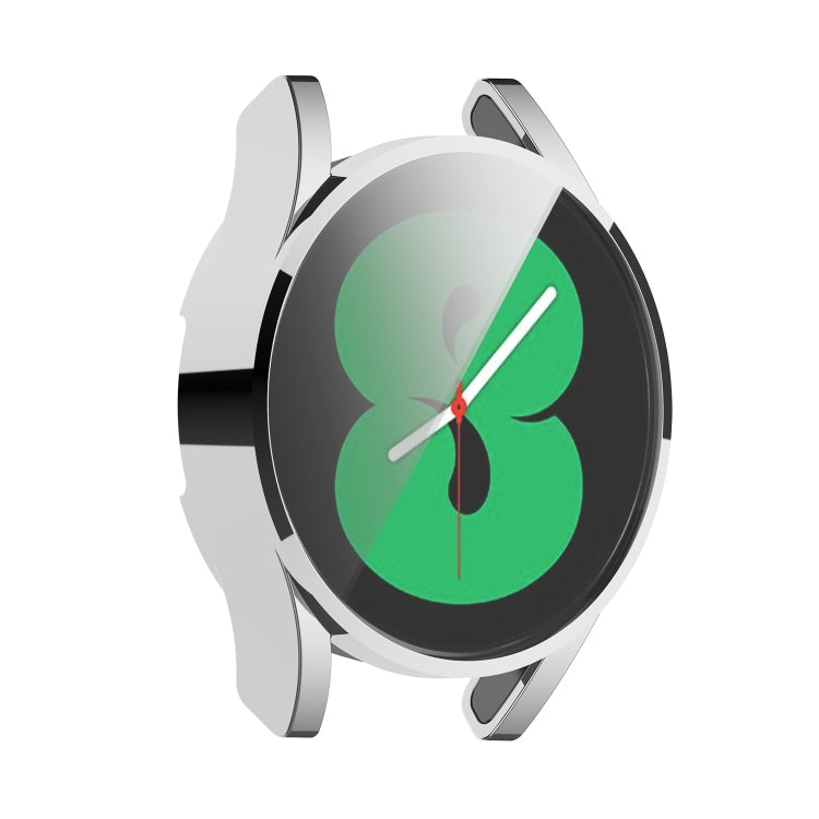 For Samung Galaxy Watch4 40mm Full Coverage TPU Electroplating Protective Case Cover(Silver) - Watch Cases by buy2fix | Online Shopping UK | buy2fix