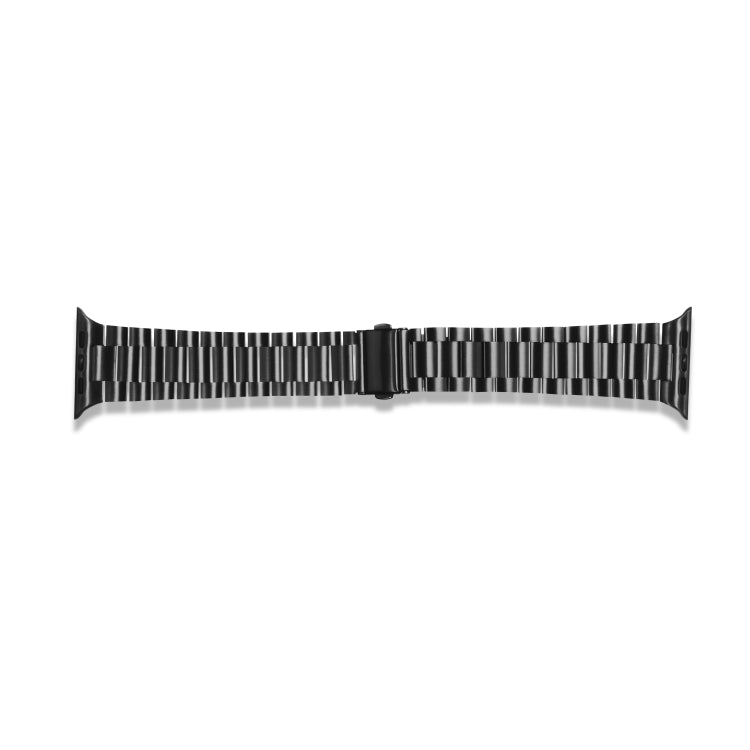 Ultra-thin Three-bead Metal Strap Watch Band For Apple Watch Series 9&8&7 41mm / SE 3&SE 2&6&SE&5&4 40mm / 3&2&1 38mm(Black) - Watch Bands by buy2fix | Online Shopping UK | buy2fix