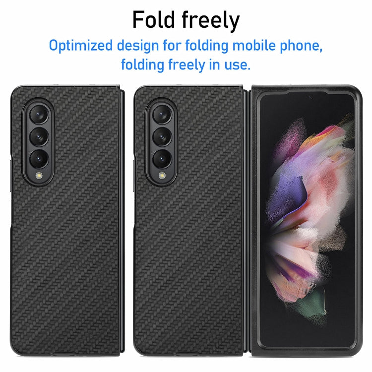For Samsung Galaxy Z Fold3 5G Cross Pattern Slim PC Protective Case(Black) by buy2fix