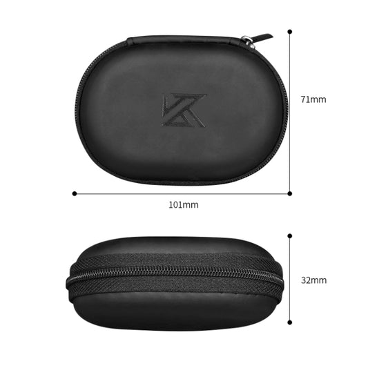 KZ Portable PU Leather Oval Data Cable Charger Earphone Storage Box(Black) by KZ