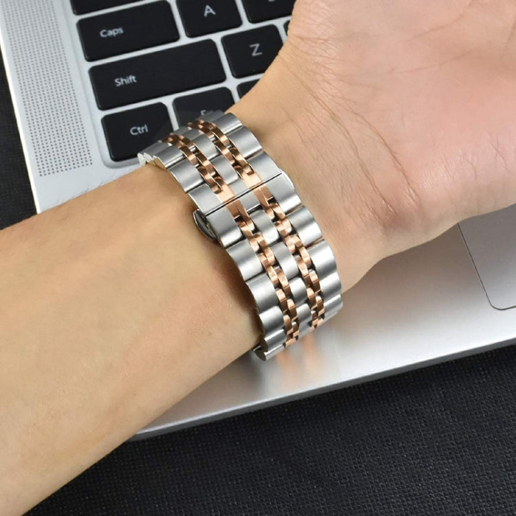 20mm Women Version Seven-beads Steel Watch Band(Silver) - Watch Bands by buy2fix | Online Shopping UK | buy2fix