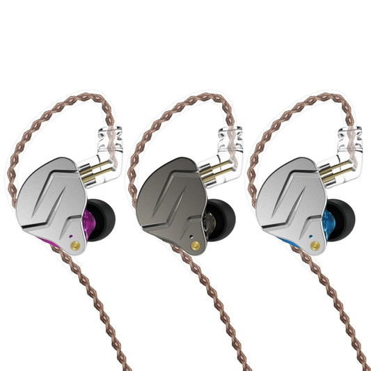 KZ ZSN Pro Ring Iron Hybrid Drive Metal In-ear Wired Earphone, Mic Version(Purple) by KZ