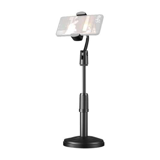 Desktop Stand Mobile Phone Tablet Live Broadcast Stand Telescopic Disc Stand, Style:Holder + Remote Control(Black) by buy2fix
