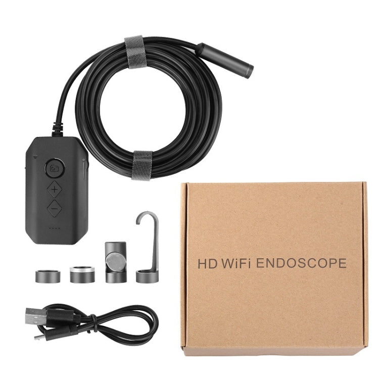 Y17 5MP 7.9mm Dual-lens HD Autofocus WiFi Industrial Digital Endoscope Zoomable Snake Camera, Cable Length:10m Hard Cable(Black) by buy2fix