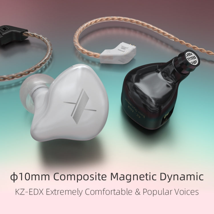 KZ EDX Dynamic Monitor HiFi In-Ear Wired Earphone No Mic(Black) by KZ