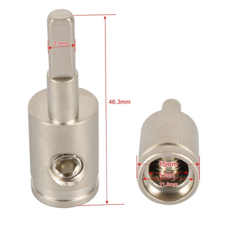 A5678 2 PCS Car Small Size Nickel-plated Brass 4GA to 8GA Audio Terminal Block - Terminal connectors by buy2fix | Online Shopping UK | buy2fix