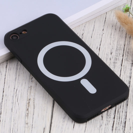 For iPhone SE 2022 / SE 2020 / 8 / 7 Silicone Full Coverage Shockproof Magsafe Case(Black) - iPhone SE 2022 / 2020 / 8 / 7 Cases by buy2fix | Online Shopping UK | buy2fix