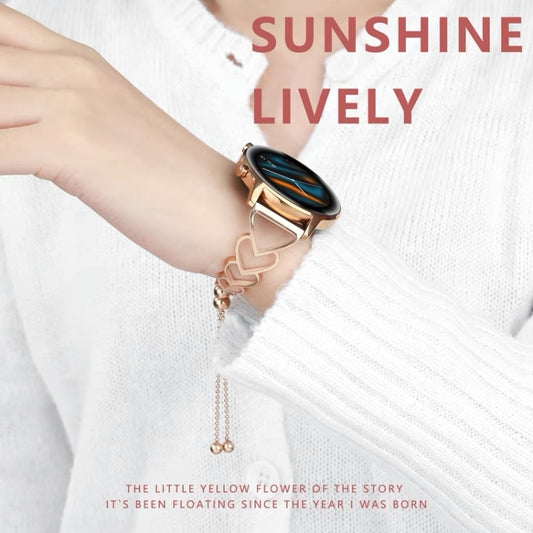 For Garmin Vivoactive 3 20mm Love Bracelet Metal Watch Band(Rose Gold) by buy2fix