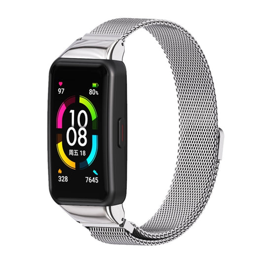 For Huawei Band 6 / Honor Band 6 / 7 MIJOBS Milan Stainless Steel Magnetic Watch Band(Silver) by MIJOBS