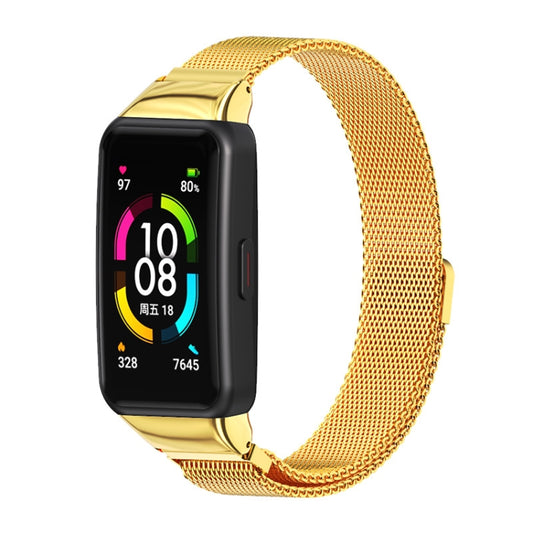 For Huawei Band 6 / Honor Band 6 / 7 MIJOBS Milan Stainless Steel Magnetic Watch Band(Gold) by MIJOBS
