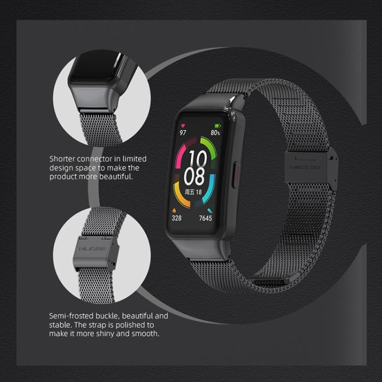 For Huawei Band 6 / Honor Band 6 / 7 MIJOBS Milan Stainless Steel Watch Band(Rose Gold) - Watch Bands by MIJOBS | Online Shopping UK | buy2fix