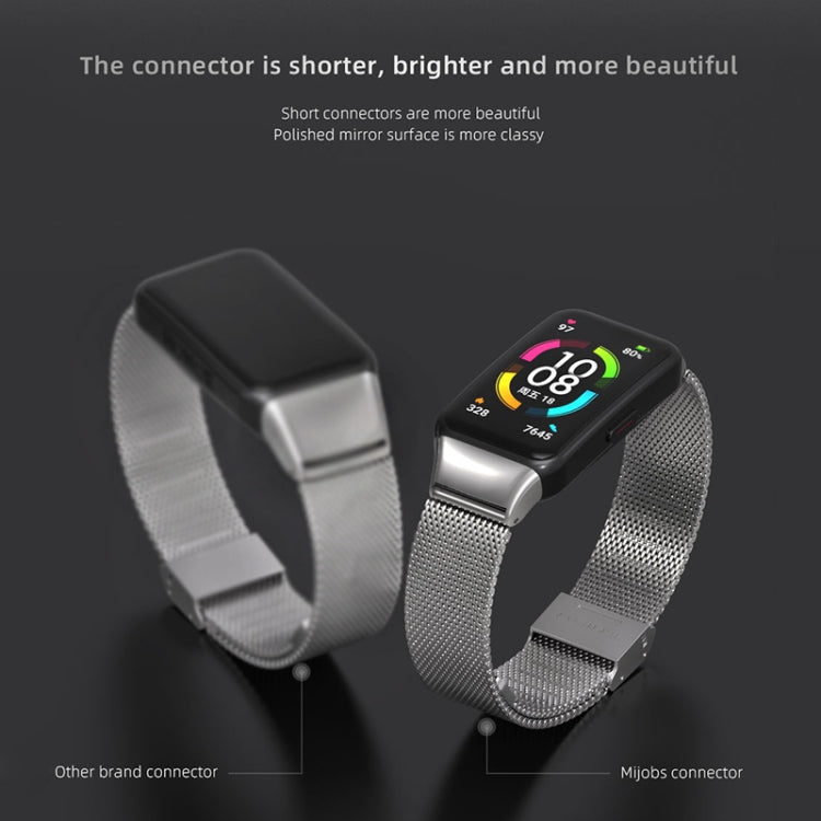 For Huawei Band 6 / Honor Band 6 / 7 MIJOBS Milan Stainless Steel Watch Band(Rose Gold) - Watch Bands by MIJOBS | Online Shopping UK | buy2fix