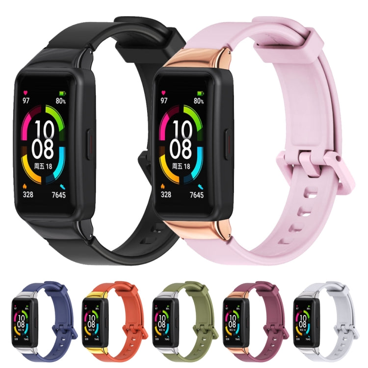 For Huawei Band 6 / Honor Band 6 / 7 MIJOBS Universal Breathable Silicone Watch Band(Rose Red) by MIJOBS