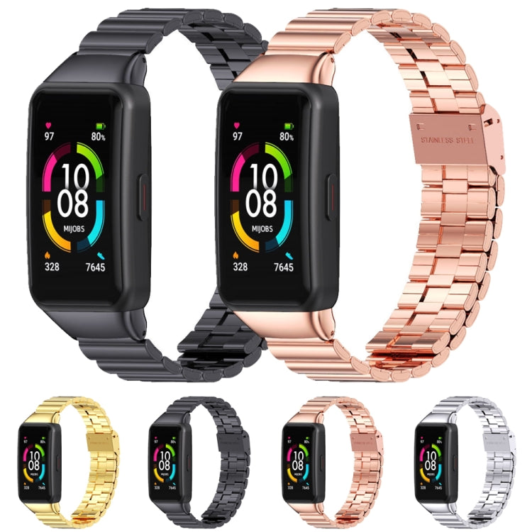 For Huawei Band 6 / Honor Band 6 / 7 MIJOBS Bamboo Joint Stainless Steel Metal Buckle Watch Band(Silver) - Watch Bands by MIJOBS | Online Shopping UK | buy2fix