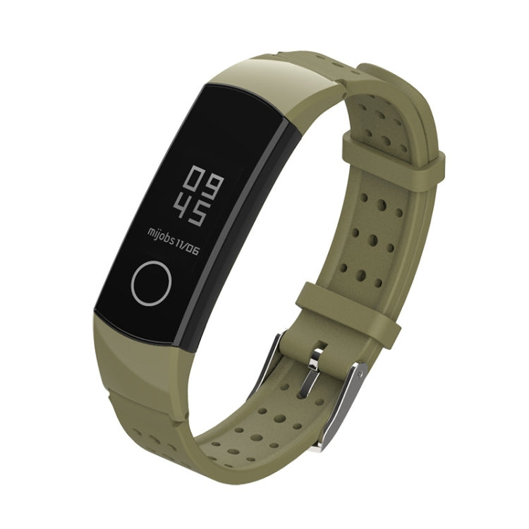 For Honor Band 4 / 5 MIJOBS Breathable Silicone Watch Band with Hole(Army Green) - Watch Bands by MIJOBS | Online Shopping UK | buy2fix