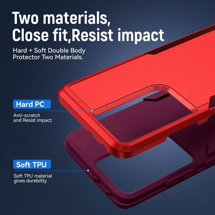 For Samsung Galay S21 Ultra 5G Pioneer Armor Heavy Duty PC + TPU Shockproof Case(Red) - Galaxy S21 Ultra 5G Cases by buy2fix | Online Shopping UK | buy2fix