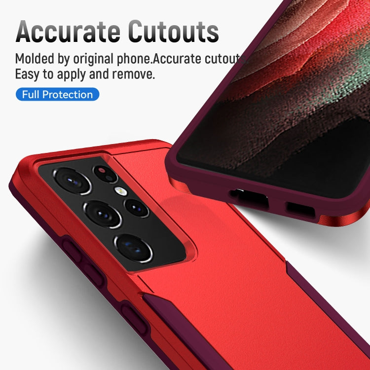 For Samsung Galay S21 Ultra 5G Pioneer Armor Heavy Duty PC + TPU Shockproof Case(Red) - Galaxy S21 Ultra 5G Cases by buy2fix | Online Shopping UK | buy2fix