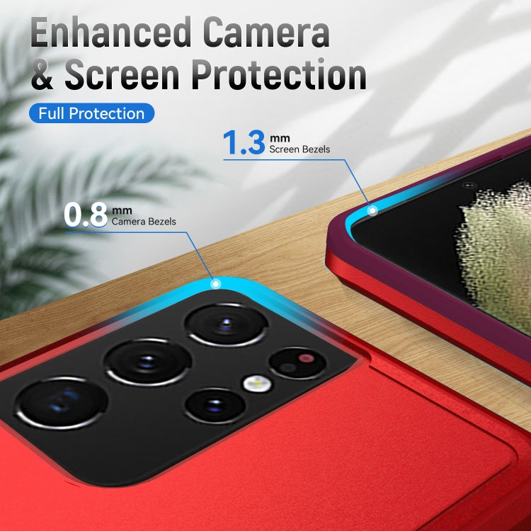 For Samsung Galay S21 Ultra 5G Pioneer Armor Heavy Duty PC + TPU Shockproof Case(Red) - Galaxy S21 Ultra 5G Cases by buy2fix | Online Shopping UK | buy2fix