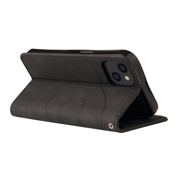 For iPhone 13 Dual-color Splicing Horizontal Flip PU Leather Case with Holder & Card Slots & Wallet(Black) - iPhone 13 Cases by buy2fix | Online Shopping UK | buy2fix