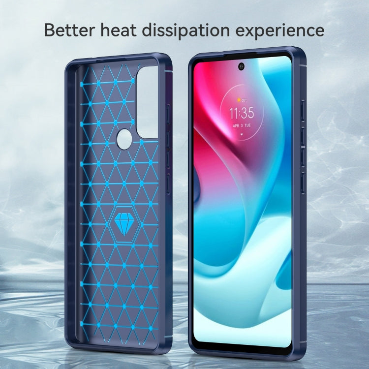 For Motorola Moto G60S Brushed Texture Carbon Fiber TPU Case(Navy Blue) - Motorola Cases by buy2fix | Online Shopping UK | buy2fix