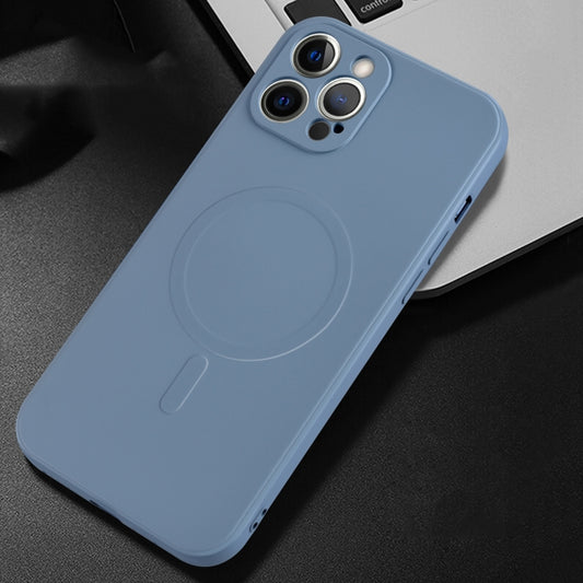 For iPhone 13 Pro Max Liquid Silicone Full Coverage Shockproof Magsafe Case (Grey) by buy2fix