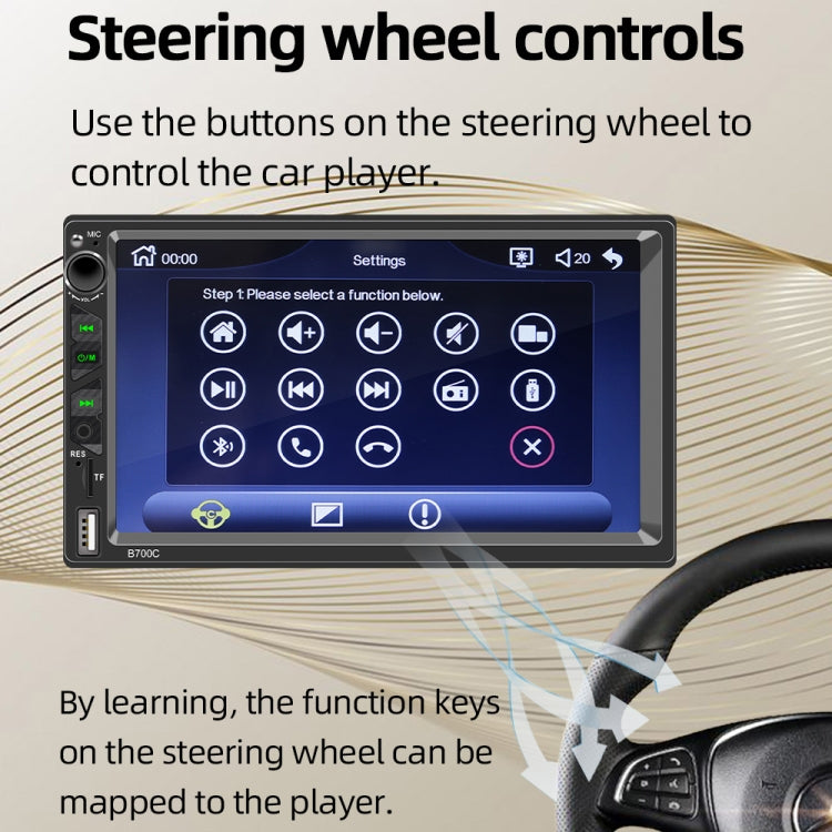 B700C HD 7 inch Universal Car MP5 Player with Wired Carplay, Support FM & Bluetooth & TF Card - Car MP3 & MP4 & MP5 by buy2fix | Online Shopping UK | buy2fix