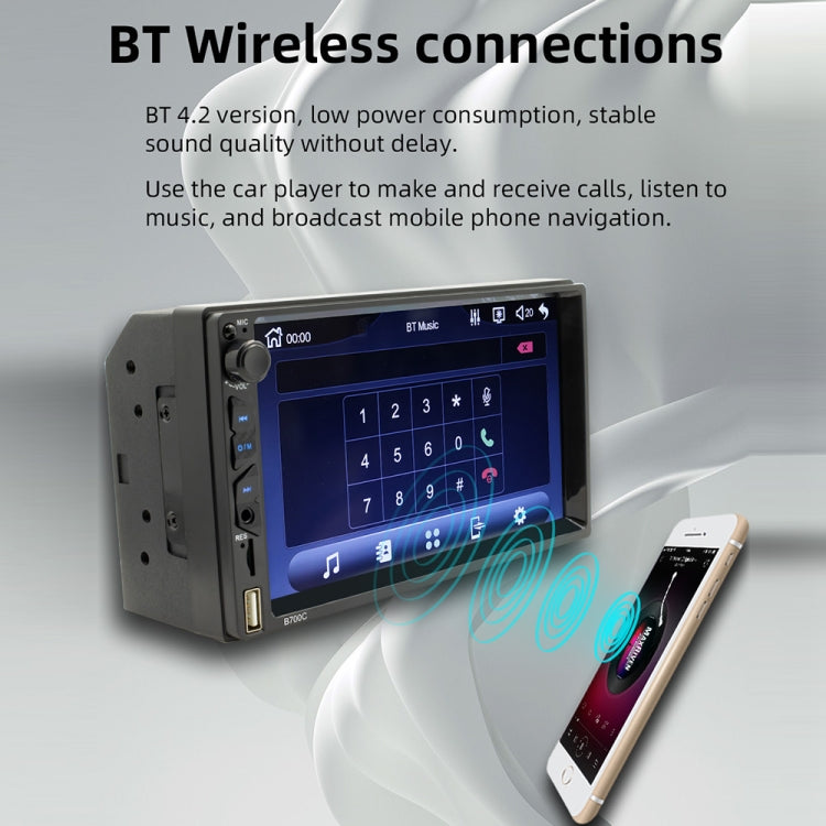 B700C HD 7 inch Universal Car MP5 Player with Wired Carplay, Support FM & Bluetooth & TF Card - Car MP3 & MP4 & MP5 by buy2fix | Online Shopping UK | buy2fix