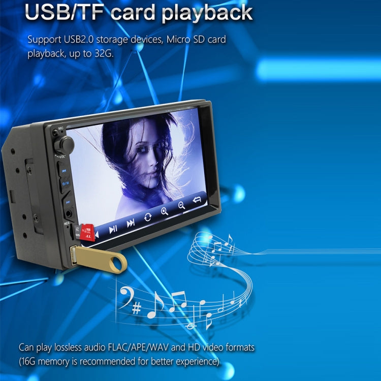 B700C HD 7 inch Universal Car MP5 Player with Wired Carplay, Support FM & Bluetooth & TF Card - Car MP3 & MP4 & MP5 by buy2fix | Online Shopping UK | buy2fix