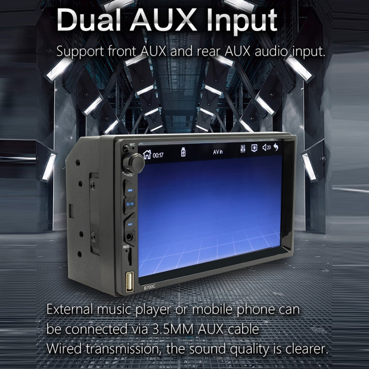B700C HD 7 inch Universal Car MP5 Player with Wired Carplay, Support FM & Bluetooth & TF Card - Car MP3 & MP4 & MP5 by buy2fix | Online Shopping UK | buy2fix