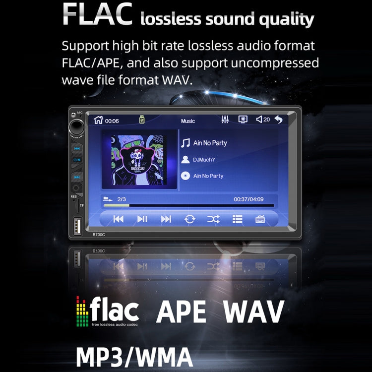 B700C HD 7 inch Universal Car MP5 Player with Wired Carplay, Support FM & Bluetooth & TF Card - Car MP3 & MP4 & MP5 by buy2fix | Online Shopping UK | buy2fix