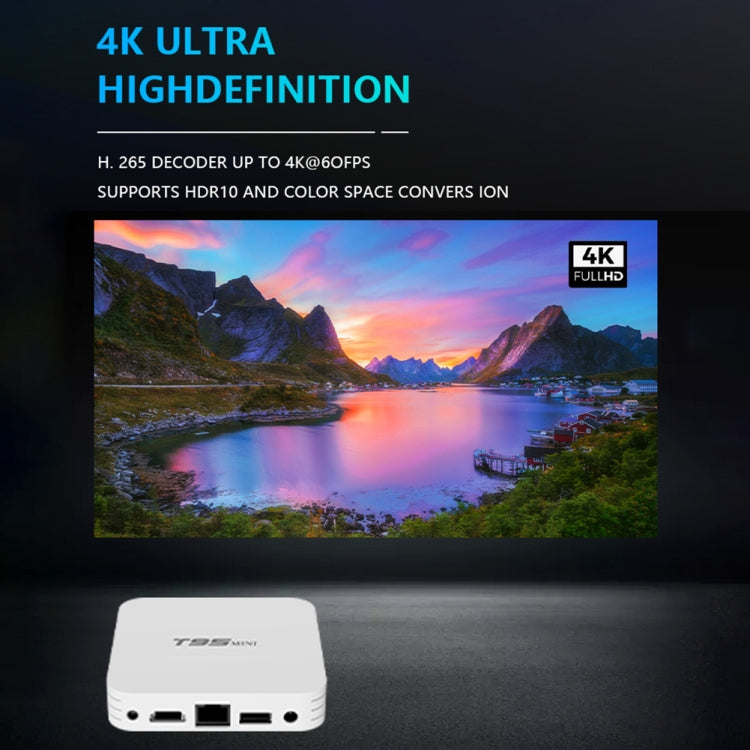 T95MINI 4K HD Network TV Set Top Box, Android 10.0, Allwinner H313 Quad Core 64-bit Cortex-A53, 1GB + 8GB, Support 2.4G WiFi, HDMI, AV, LAN, USB 2.0, UK Plug - Allwinner H3 by buy2fix | Online Shopping UK | buy2fix