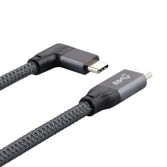 100W USB-C / Type-C Elbow to USB-C / Type-C Male Full-function Data Cable with E-mark, Cable Length:0.5m by buy2fix