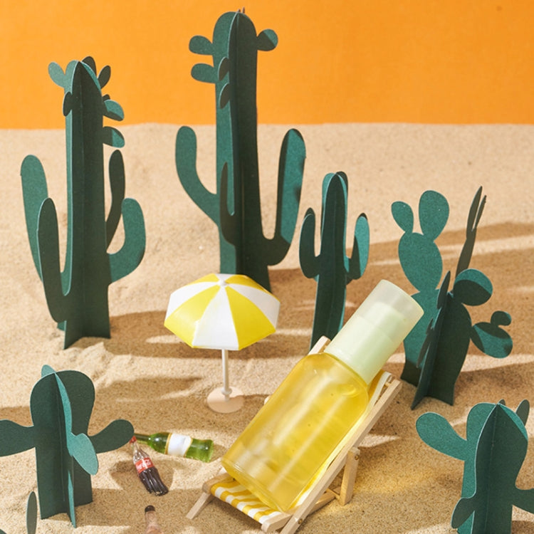 12 in 1 Miniature Beach Paper Cut Cactus Sandy Beach Landscape Decoration Photography Props(Green) - Paper Cut Props by buy2fix | Online Shopping UK | buy2fix