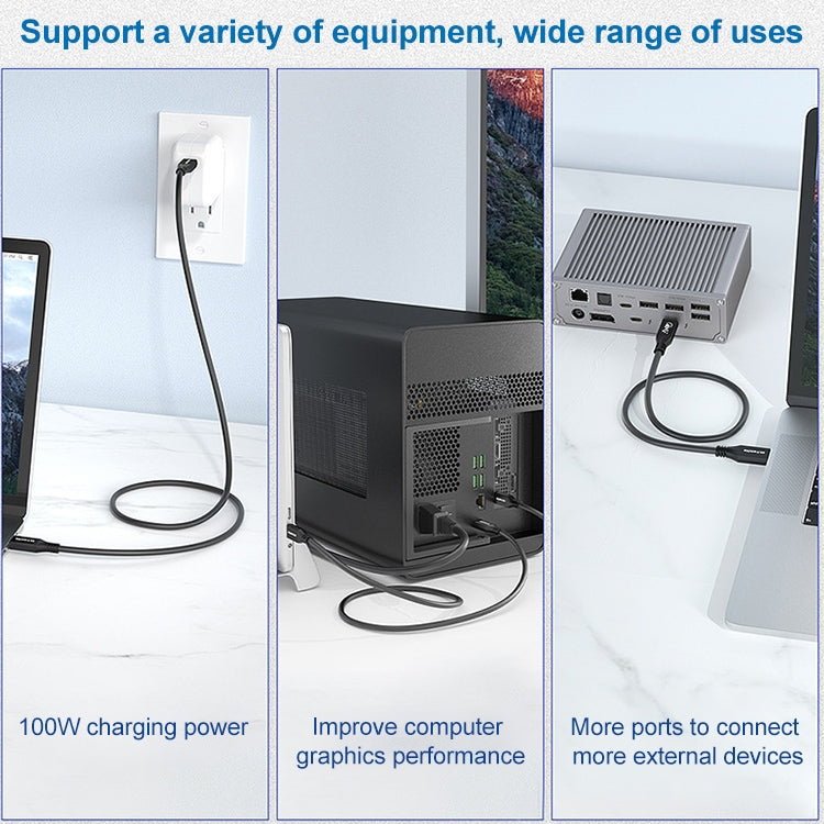 100W USB-C / Type-C 4.0 Male to USB-C / Type-C 4.0 Male Full-function Data Cable for Thunderbolt 3, Cable Length:0.5m by buy2fix