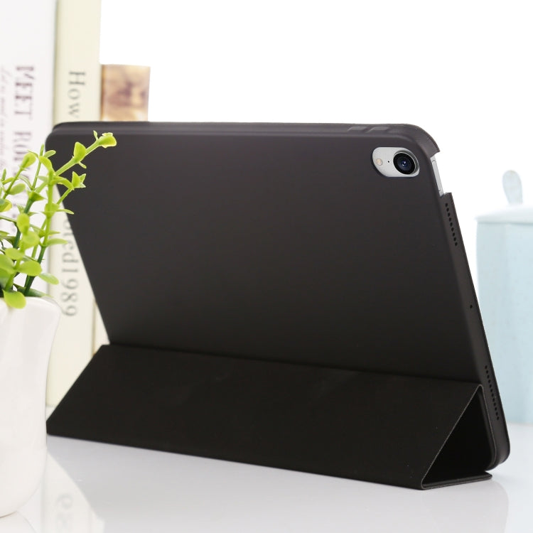 For iPad mini 6 3-fold Horizontal Flip Smart Leather Tablet Case with Sleep / Wake-up Function & Holder(Black) - iPad mini 6 Cases by buy2fix | Online Shopping UK | buy2fix