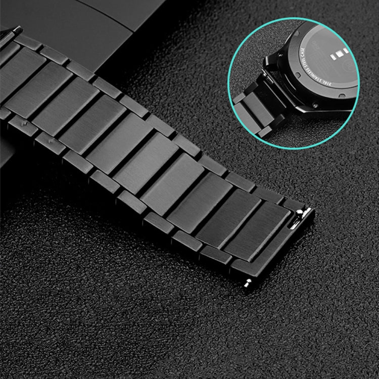 18mm For Samsung Smart Watch One-bead Steel Butterfly Buckle Watch Band(Black) - Watch Bands by buy2fix | Online Shopping UK | buy2fix
