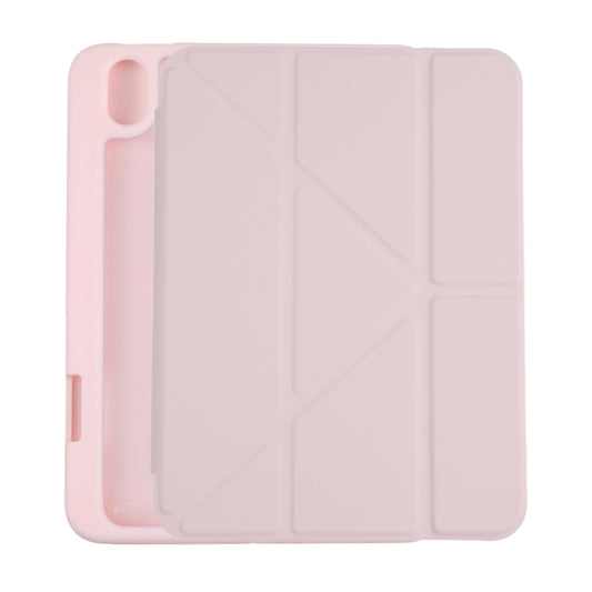 For iPad mini 2024 / mini 6 Deformation Transparent Acrylic Horizontal Flip PU Leather Tablet Case with Multi-folding Holder & Sleep / Wake-up Function & Pen Slot(Pink) - iPad mini 6 Cases by buy2fix | Online Shopping UK | buy2fix