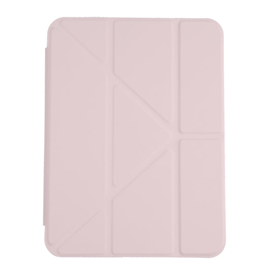 For iPad mini 2024 / mini 6 Deformation Transparent Acrylic Horizontal Flip PU Leather Tablet Case with Multi-folding Holder & Sleep / Wake-up Function & Pen Slot(Pink) - iPad mini 6 Cases by buy2fix | Online Shopping UK | buy2fix